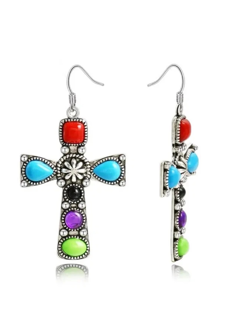 New Southwestern Cross Earrings cowgirlrodeo concert western - Picture 3 of 6